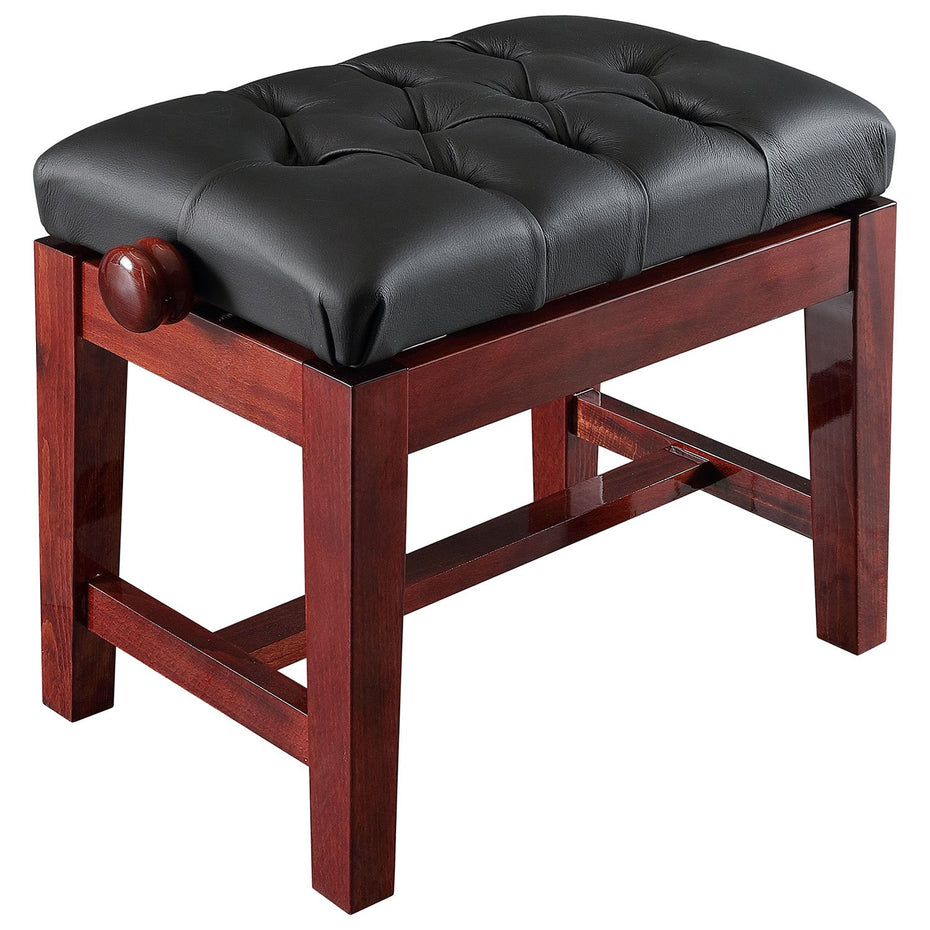 125TCH-DRM-BL - 125TCH concert piano stool Dark red mahogany, black simulated leather