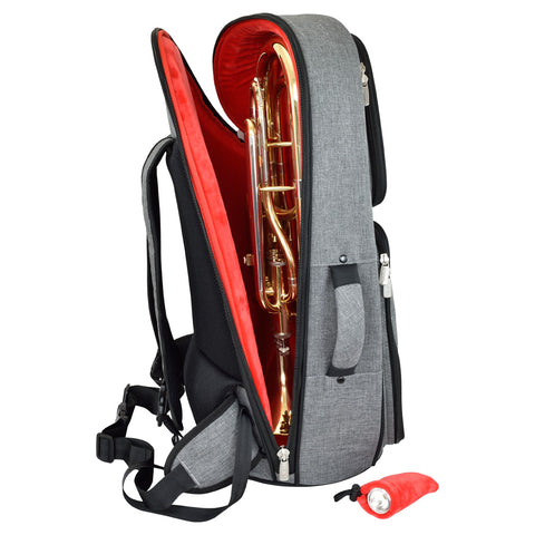 26BH-315 - Tom & Will baritone horn gig bag Grey with red interior