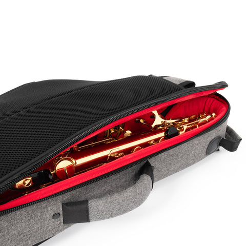 36AS-315 - Tom & Will alto sax gig bag Grey with red interior