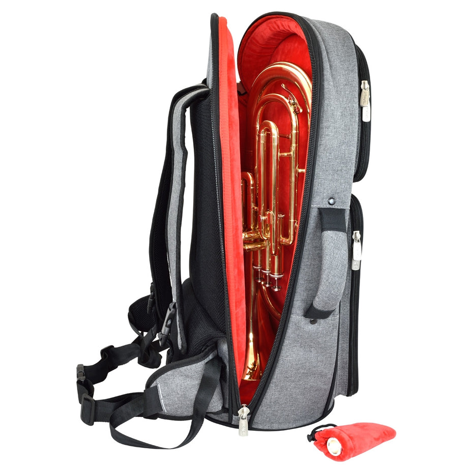 26TH-315 - Tom & Will tenor horn gig bag Grey with red interior