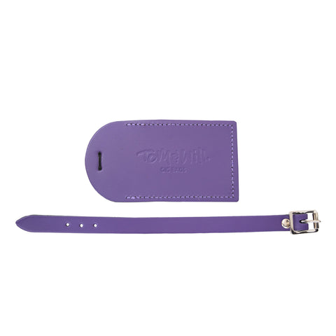99LL-610 - Tom & Will 100% real leather luggage tags Deep purple