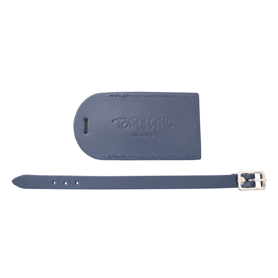 99LL-640 - Tom & Will 100% real leather luggage tags Navy blue