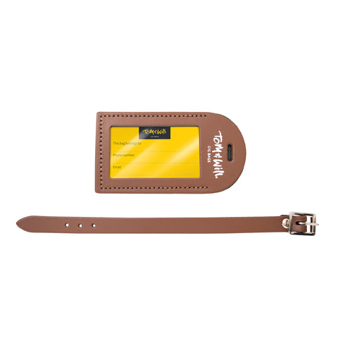 99LL-680 - Tom & Will 100% real leather luggage tags Chestnut brown