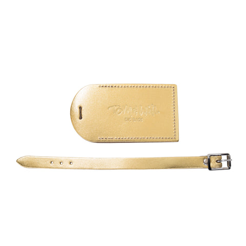 99LL-700 - Tom & Will 100% real leather luggage tags Gold