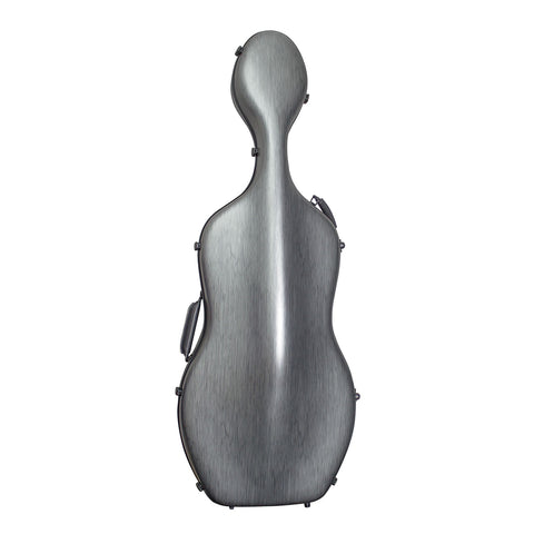 CLPC1BK - Hidersine hard polycarbonate cello case Brushed silver