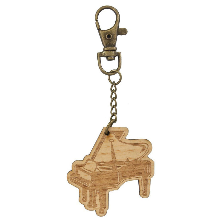 DE-MG45 - Wooden grand piano keyring with bronze keychain and clip Default title