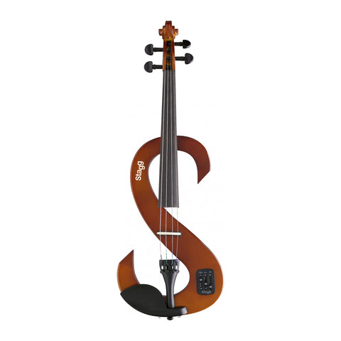 EVN44-VBR - Stagg silent s-shaped electric violin outfit Violin burst