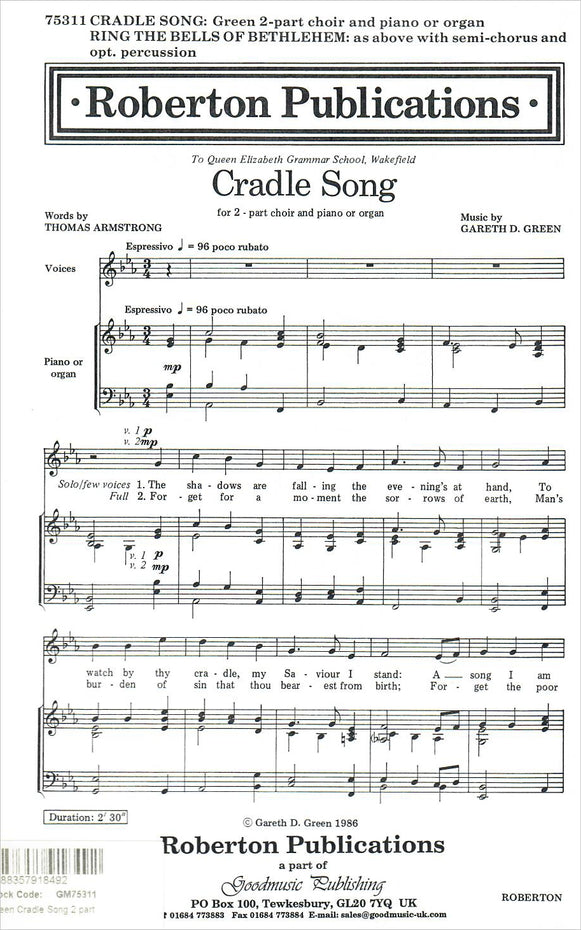 GM75311 - Green Cradle Song & Ring the Bells of Bethlehem Default title