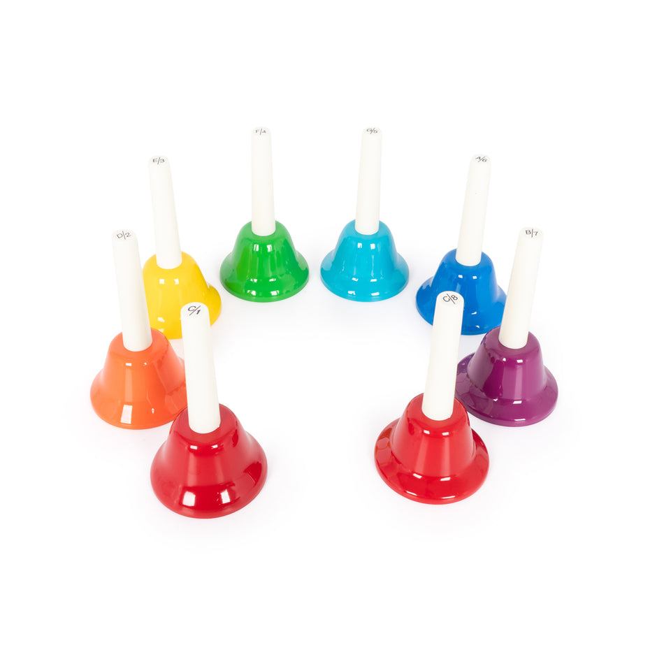 HB8 - Percussion Workshop pack of 8 coloured hand bells Default title