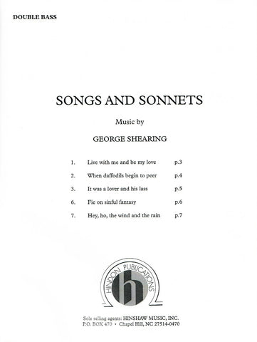 HMB226A - Shearing - Songs and Sonnets: Double Bass Part Only Default title