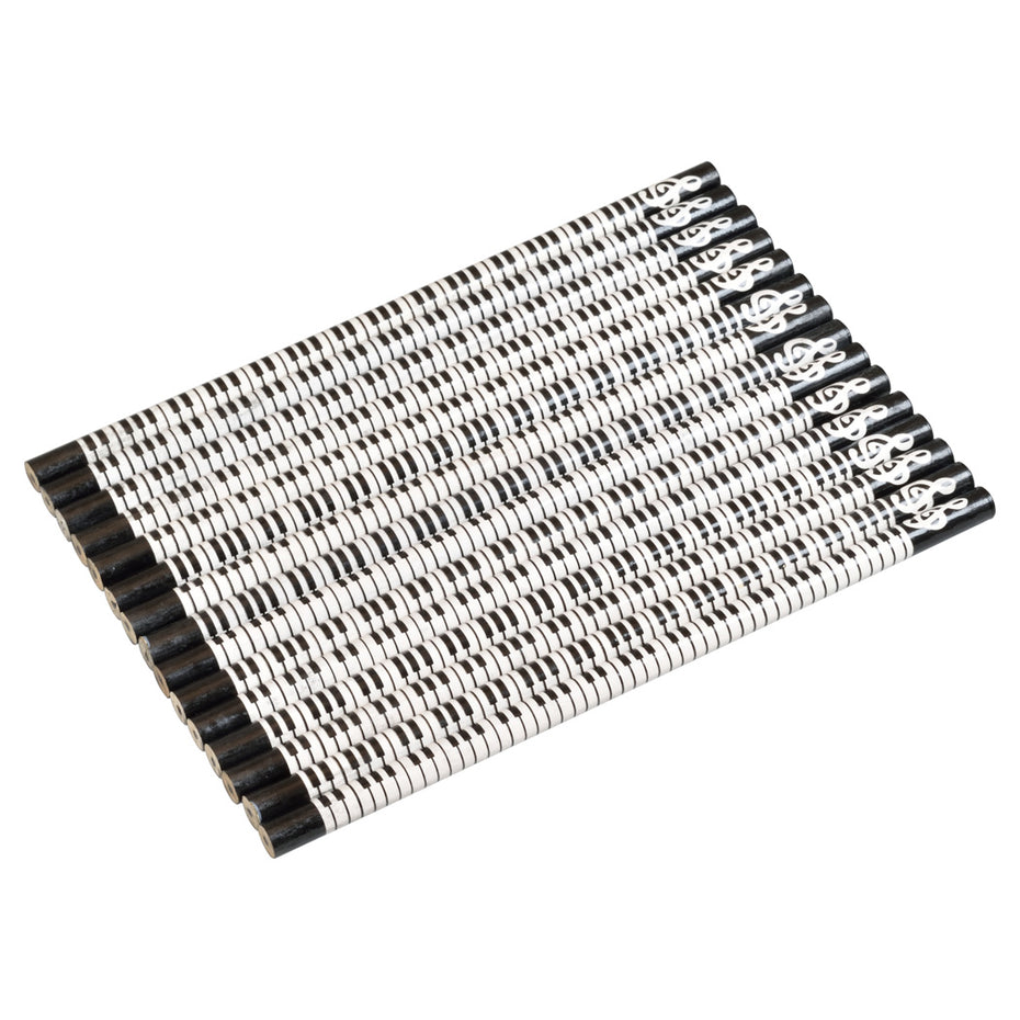 HYA120-15PK - Pack of 15 HB pencils - black & white musical keyboard Default title