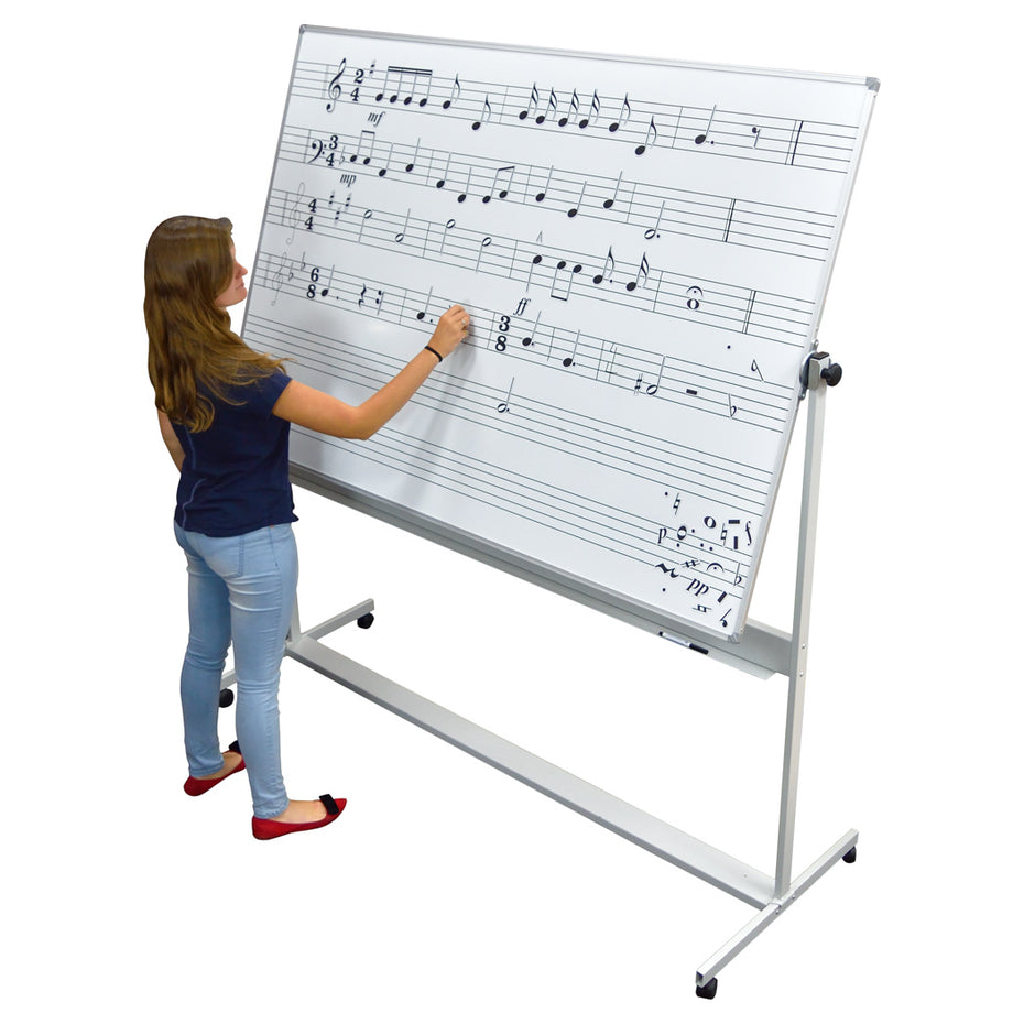 MCP102 - Magiboard magnetic single sided whiteboard 180 x 120cm (6 staves)