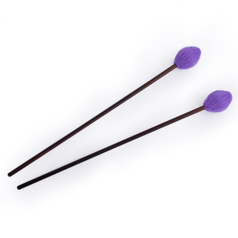 MM1 - Percussion Workshop Vibraphone / marimba beaters pair 4cm purple wool head – soft