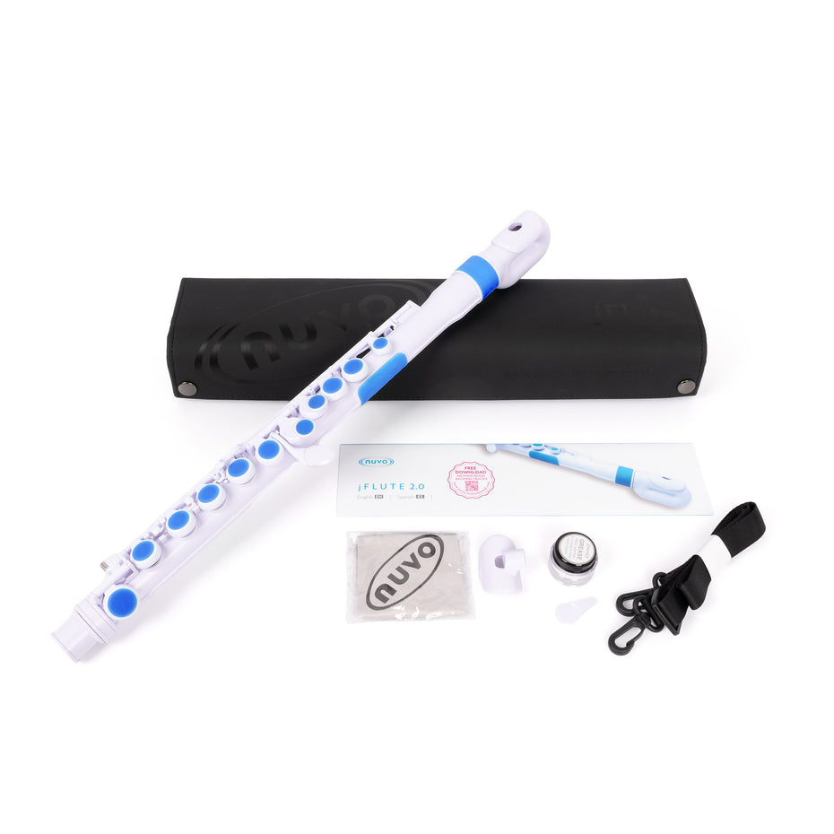 N220JFBL - Nuvo N220 jFlute outfit White with blue trim
