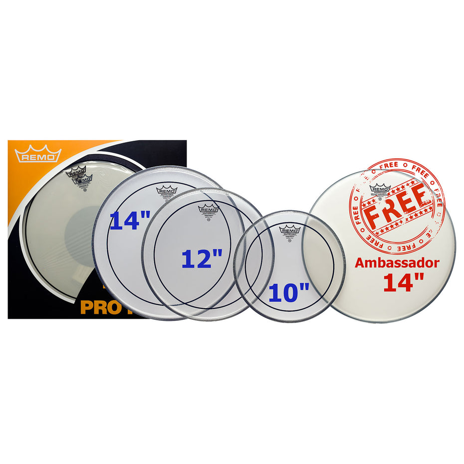 PP0110PS - Remo Pinstripe pro pack clear drum skins 10