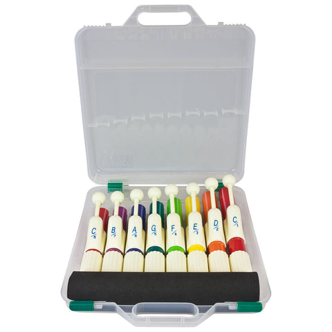 PP015 - Percussion Plus PP015 set of 8 coloured hand chimes with case Default title