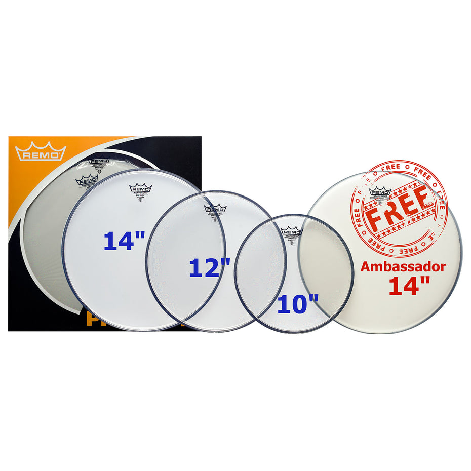 PP0240BE - Remo Emperor pro pack clear drum skins 10