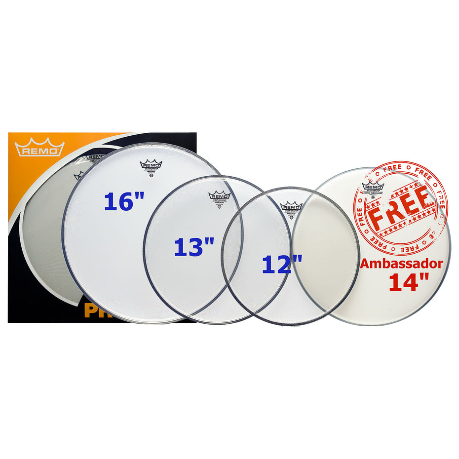 PP0250BE - Remo Emperor pro pack clear drum skins 12