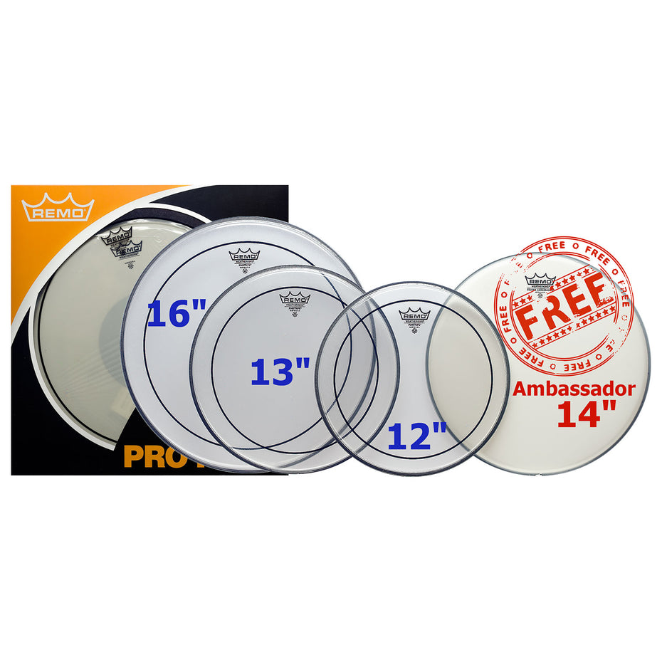 PP0320PS - Remo Pinstripe pro pack clear drum skins 12