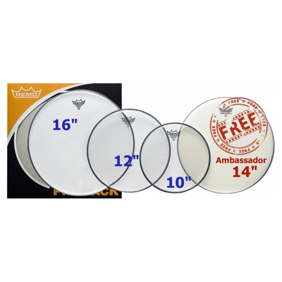 PP1860BE - Remo Emperor pro pack clear drum skins 10