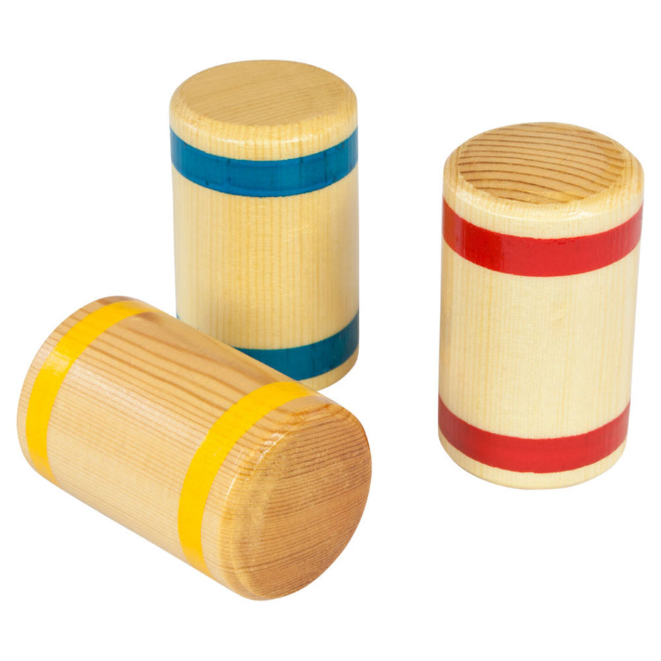 PP227 - Percussion Plus small wooden shaker with blue, yellow or red stripes Default title
