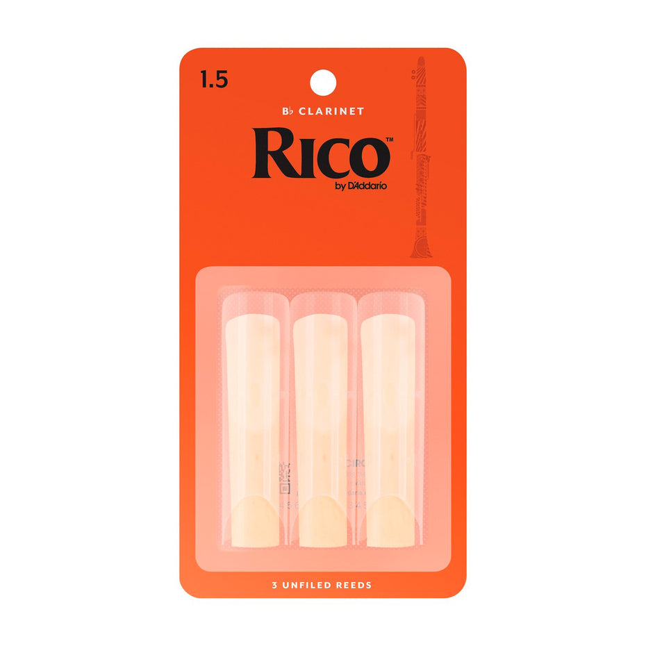 RCA0315 - Rico card of 3 x Bb clarinet reeds 1.5