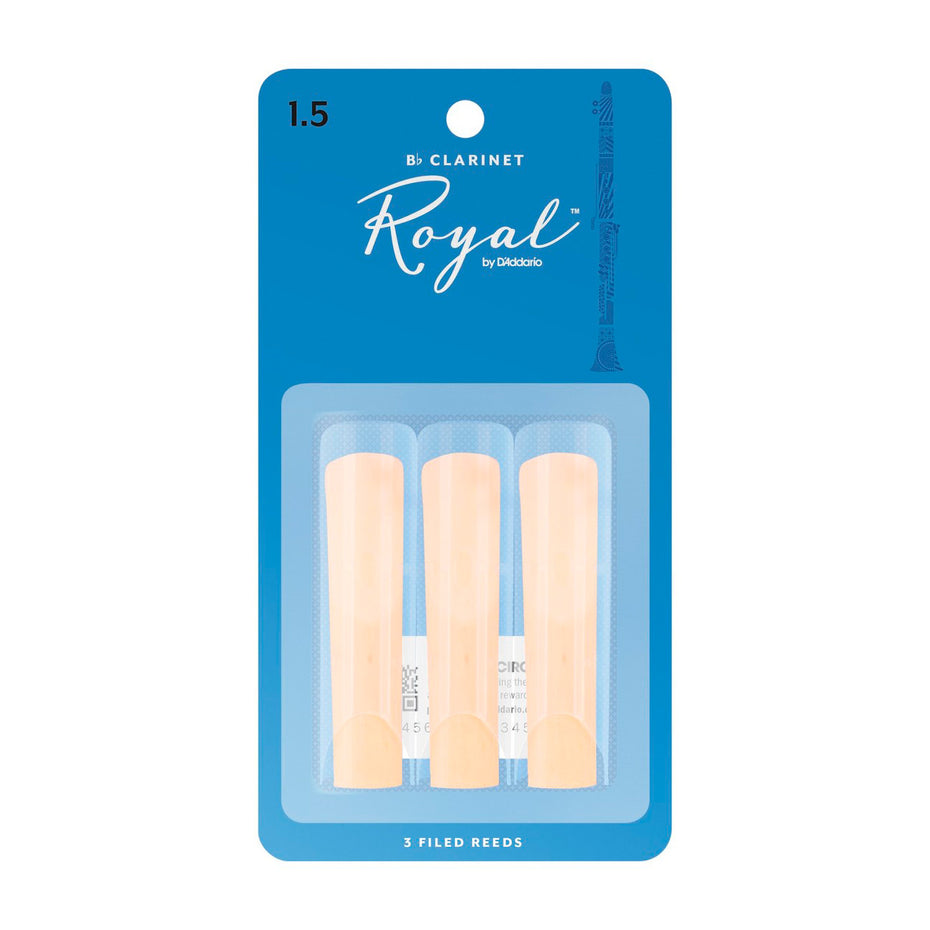 RCB0315 - Rico Royal Bb clarinet reeds 1.5 (card of 3)