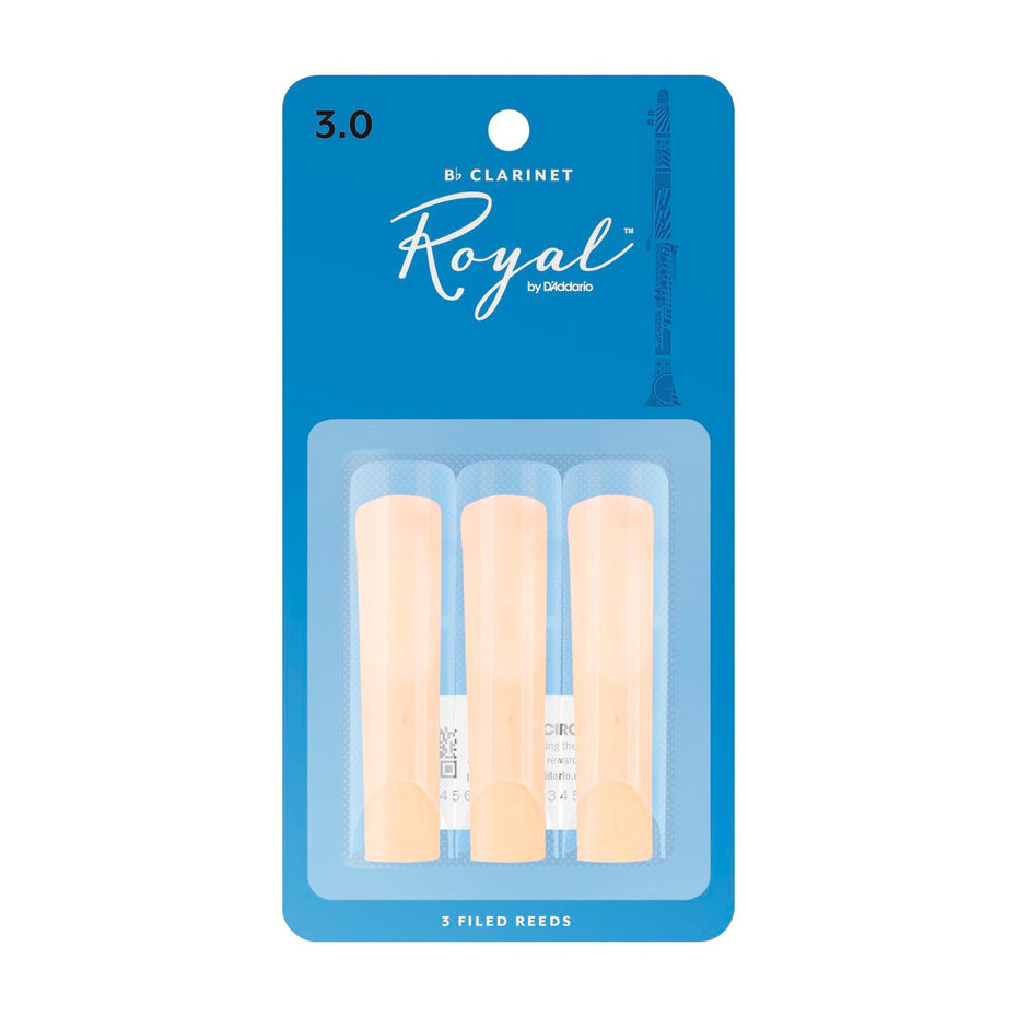 RCB0330 - Rico Royal Bb clarinet reeds 3.0 (card of 3)