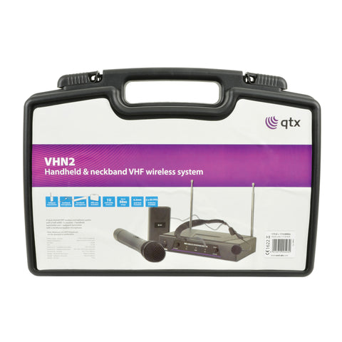 SK171811,SK171810 - QTX VHN2 handheld & neckband VHF wireless system 173.8MHz -174.8MHz