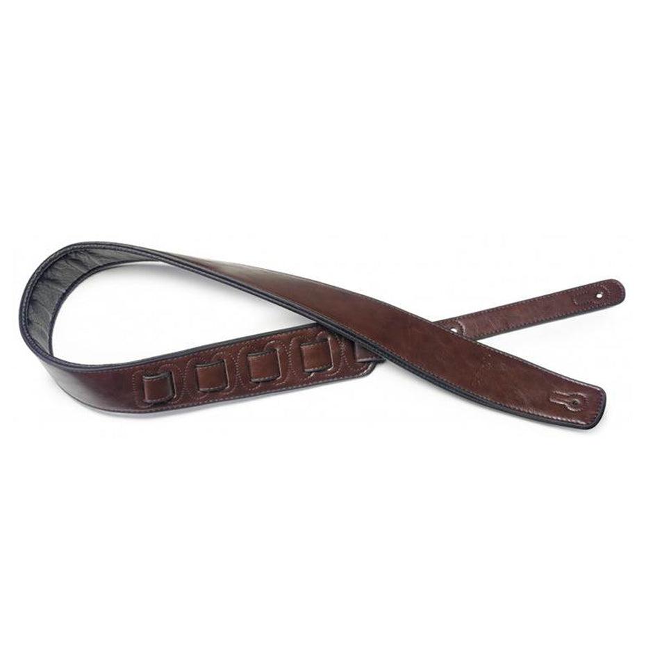 SPFL30-BRW - Stagg leather guitar strap Brown