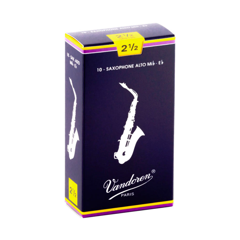 SR2125 - Vandoren 'Blue Box' Eb alto saxophone reeds 2.5 (box of 10)