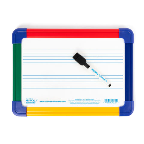 WB139-10PK - Magnetic A4 mini dry-wipe whiteboard with 2 printed staves - 10 pack Default title