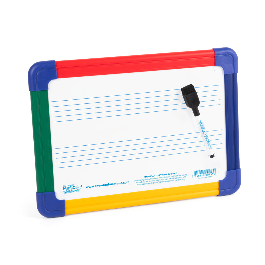 WB139-10PK - Magnetic A4 mini dry-wipe whiteboard with 2 printed staves - 10 pack Default title