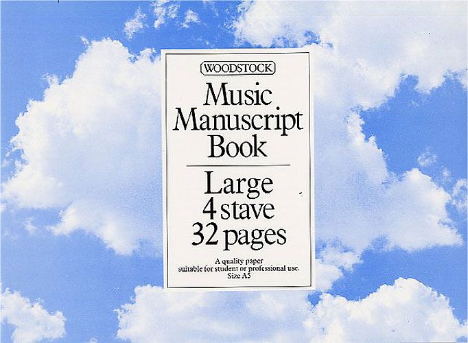 WO10414 - Woodstock Music Manuscript Paper: 4 Stave - 32 pages (A5L) Default title