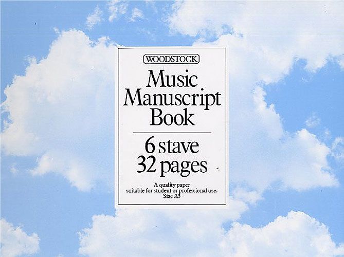 WO10224 - Woodstock Music Manuscript Paper: 6 Stave - 32 pages (Spiral Bound) Default title