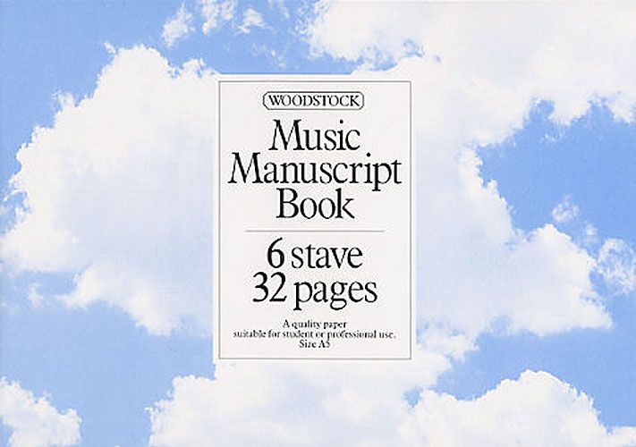 WO10216 - Woodstock Music Manuscript Paper: 6 Stave - 32 pages (A5L Stitched) Default title