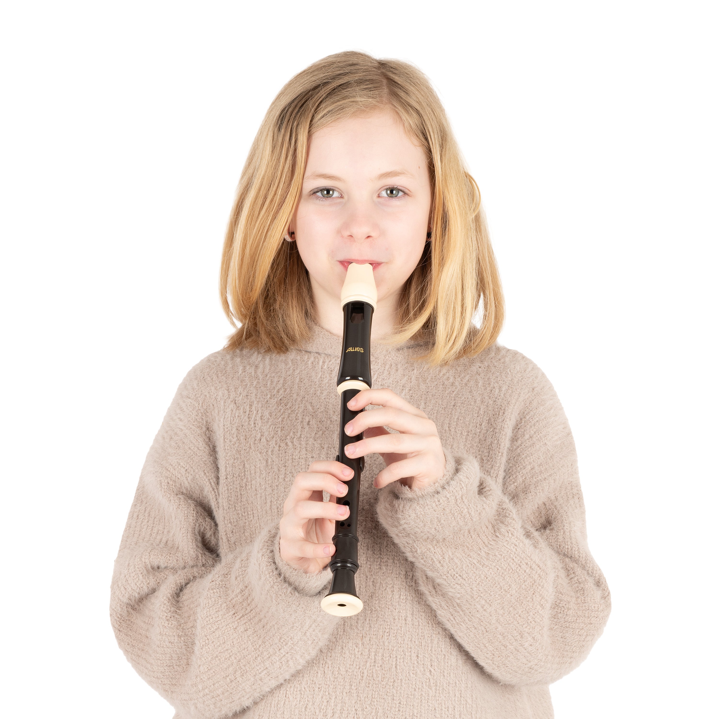 205 - Aulos 205A Robin descant recorder A1 / Black and white