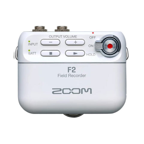 F2-WHITE - Zoom F2 field recorder with lavalier microphone - white Default title