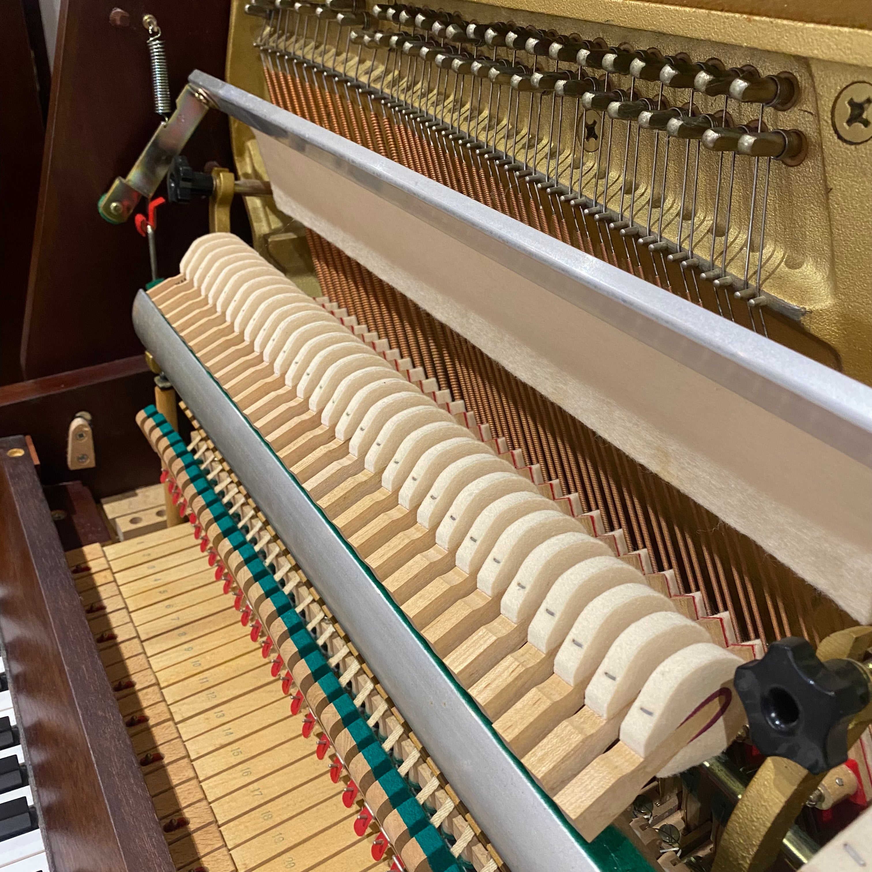 IK-2ND9852 - Pre-owned Yamaha M108 upright piano in satin mahogany, c.1991 A1