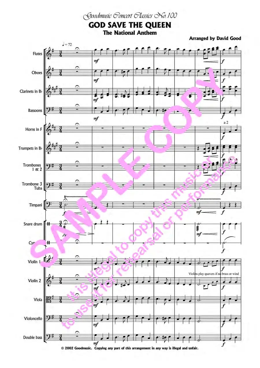 GMCL100 - God Save The King (The National Anthem): Orchestral Pack A1