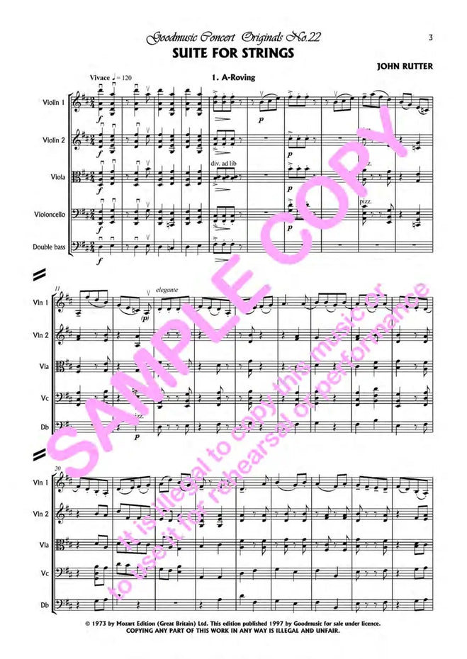 GMCO022 - Rutter Suite for Strings: Orchestra Pack Default title