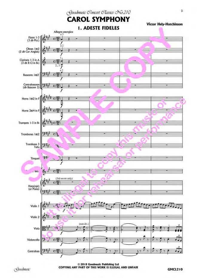 GMCL210 - Hely-Hutchinson A Carol Symphony: Orchestra Pack Default title