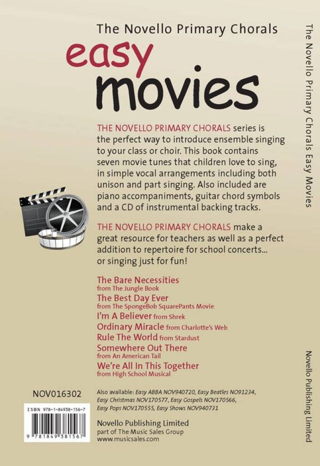 NOV016302 - The Novello Primary Chorals: Easy Movies Default title