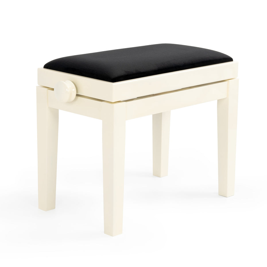 125E-IVG-BK - CGM 125E height adjustable piano stool - Ivory gloss, black velvet Default title