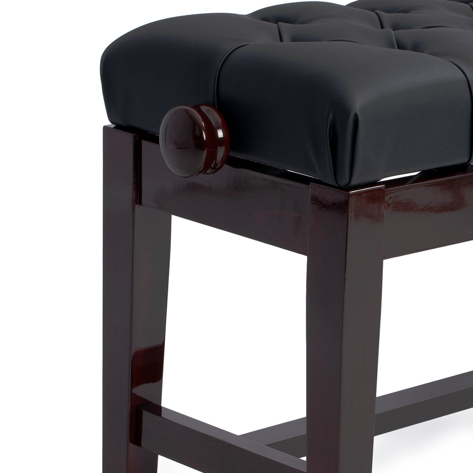 126TCH-DRM-BL - CGM 126TCH concert piano stool Dark mahogany gloss, black simulated leather