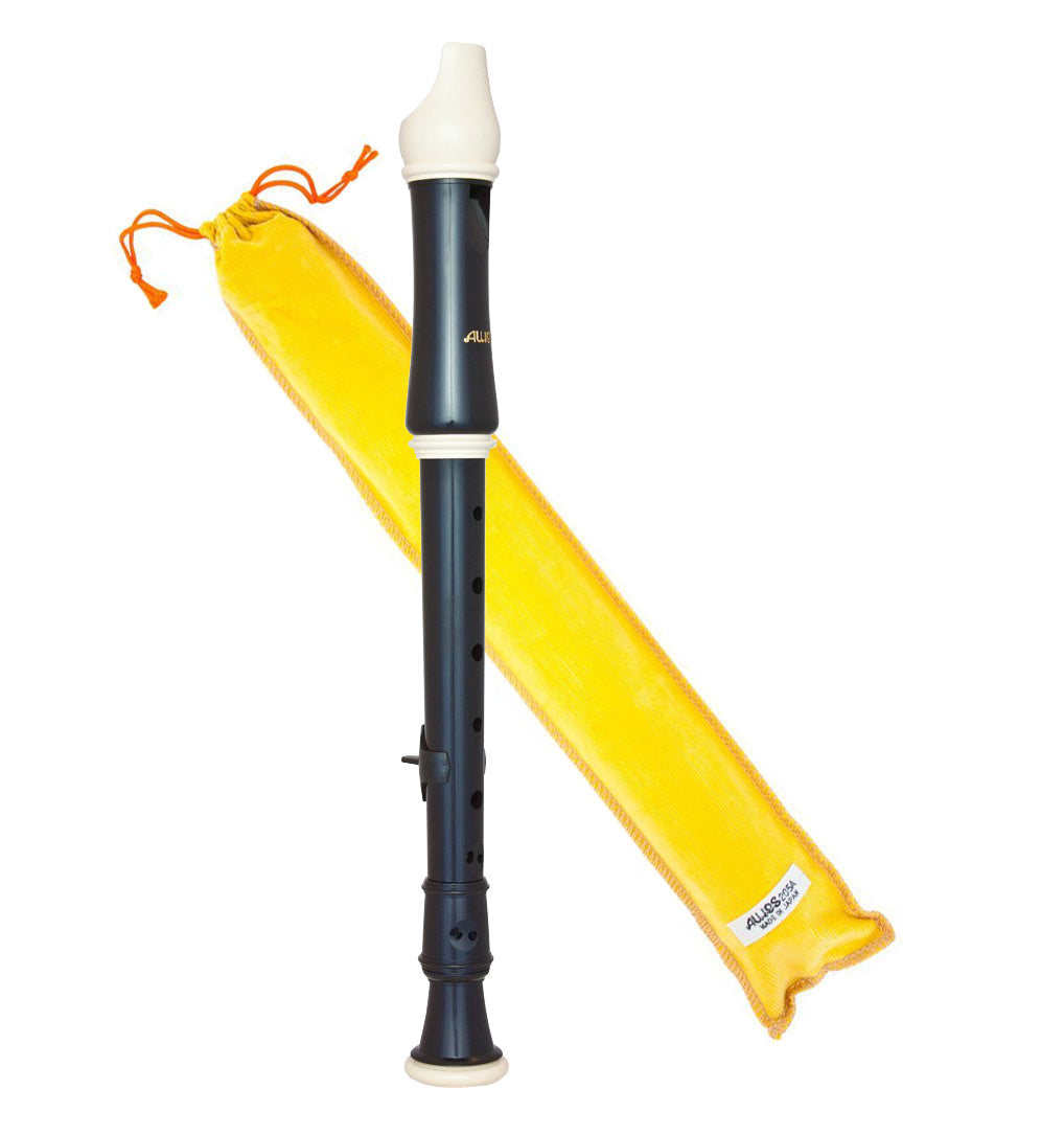 205 - Aulos 205A Robin descant recorder A1 / Black and white
