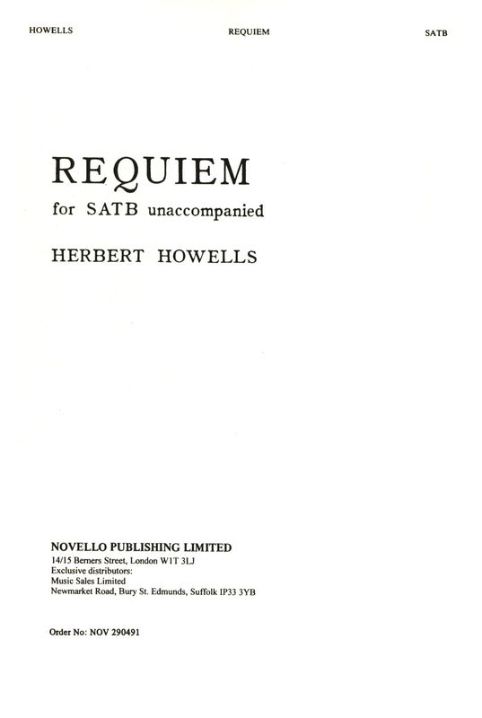 NOV290491 - Herbert Howells: Requiem Default title