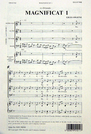 NOV290590 - Giles Swayne: Magnificat Default title
