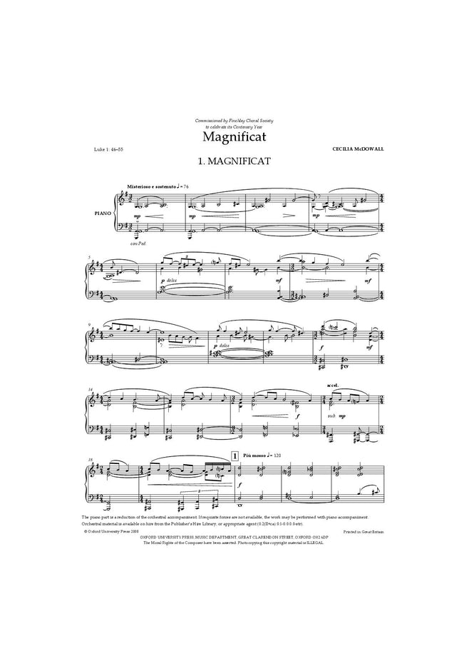 OUP-3359482 - McDowall Magnificat: Vocal score Default title