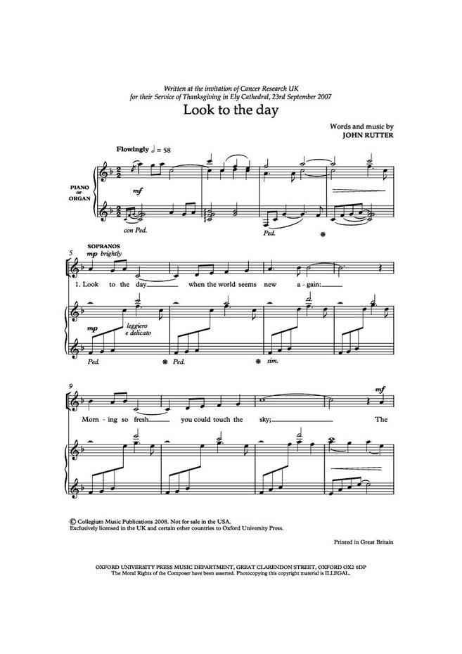 OUP-3360129 - Rutter Look to the day: Vocal score Default title